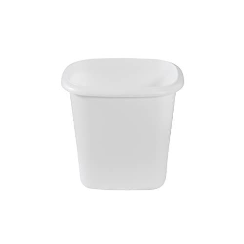 Small Vanity Trash Can Wastebasket, 1.5 Gallon (6 Quart) White Compact Bin