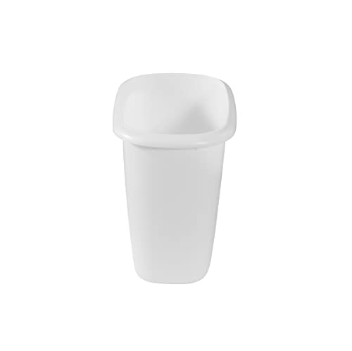 Small Vanity Trash Can Wastebasket, 1.5 Gallon (6 Quart) White Compact Bin
