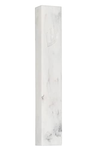 Modern Concrete Mezuzah Case for Door - 5-Inch Peel and Stick Design