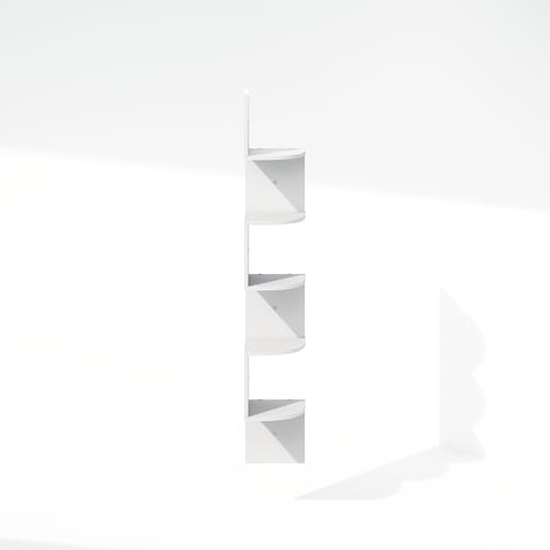 5-Tier Floating Corner Shelf, Wall-Mounted Zigzag Storage Rack for Home