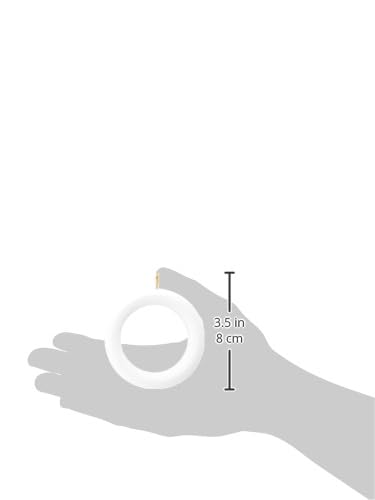Wooden Curtain Pole Rings with Screw Eye - 45mm Inner Diameter, White (10 Pack)