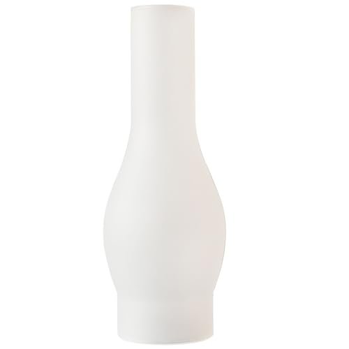Frosted Glass Oil Lamp Chimney Replacement - 3 Inch Base x 10 Inch High