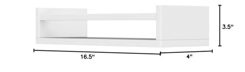 Set of 4 Wall-Mounted Nursery Bookshelves - 16.5-Inch Floating Wood Shelves