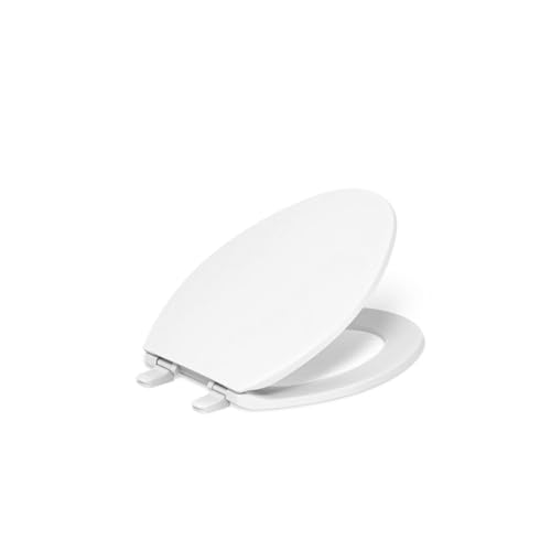 KOHLER Brevia Slow Close Elongated Toilet Seat, White