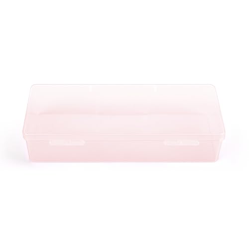 Pink Transparent Nail Art Storage Box for Manicure Tools - Rolabling