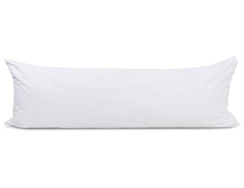 100% Cotton Body Pillow Protector, Zippered Cover 20 x 54 Inches