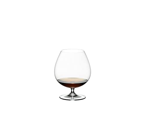 Riedel Vinum Brandy Glass Set of 2 - Dishwasher Safe Brown, Classic Balloon Shape