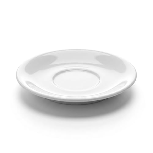 Tuxton Ale-050 Demitasse Saucer 5 Inch Porcelain White Microwave & Dishwasher Safe