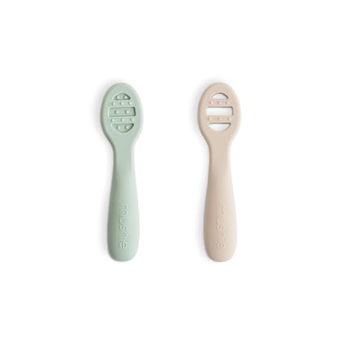 Silicone Baby Training Spoons 2-Pack for Self Feeding