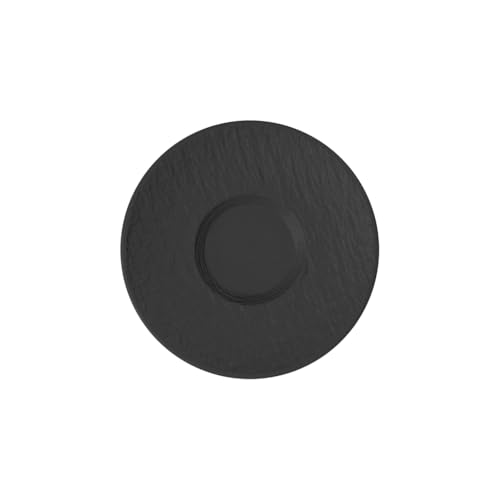 Villeroy & Boch Manufacture Rock Coffee Saucer - Rustic Black Porcelain, Dishwasher Safe, 15.5cm
