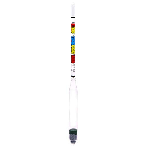 Triple Scale Hydrometer and Glass Test Jar Set for Home Brewing
