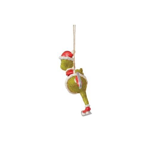 Enesco Jim Shore Grinch Ice Skating Ornament - Hand Painted Christmas Figurine