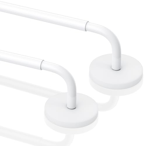 Adjustable Magnetic Curtain Rods for Metal Doors, 18 to 30 Inch, 2 Pack