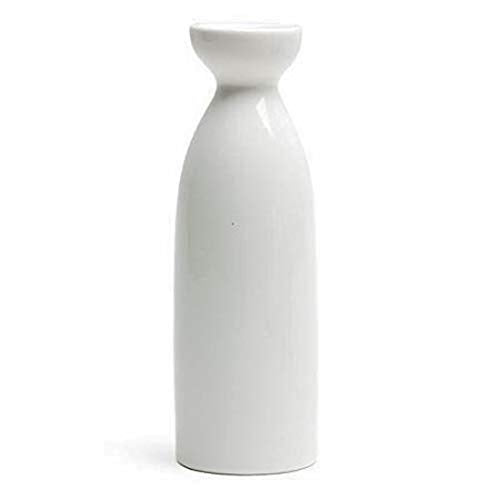White Porcelain Sake Bottle 7.5 oz - Perfect for Hot or Cold Sake, Japanese Restaurant & Home Use