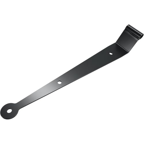 12-Inch Offset Strap Hinge and Pintel Kit, 304 Stainless Steel, Black
