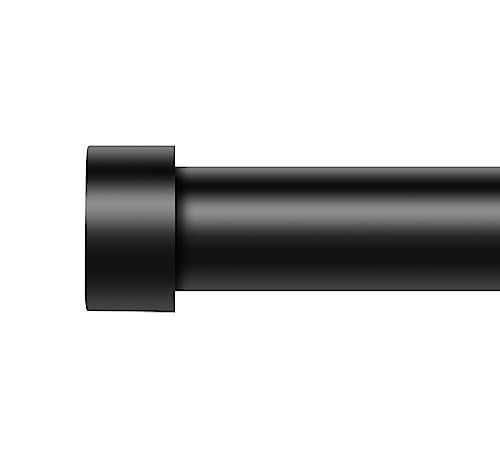 Black Adjustable Curtain Rod - 1 Inch Heavy Duty Drapery Rod (36-88 In)