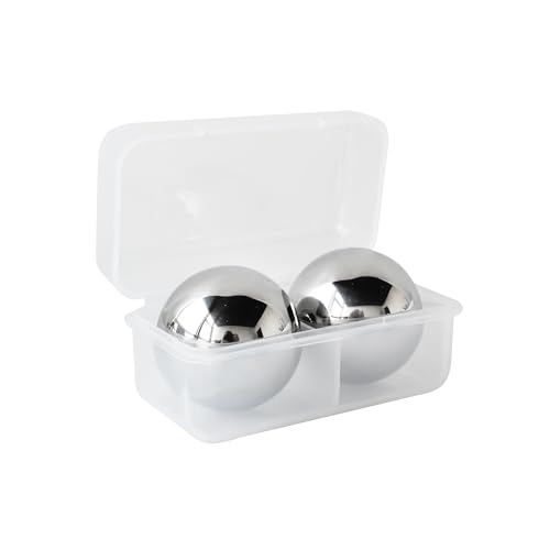 Outset Set of 2 Stainless Steel Ice Cube Spheres for Whisky & Cocktails, 1.57" Chillers
