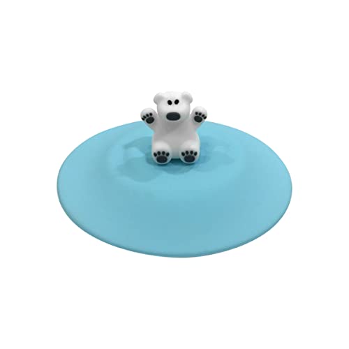UPware Silicone Polar Bear Drink Cup Lid - Food Grade Spill-Proof Cover for Mugs & Glasses