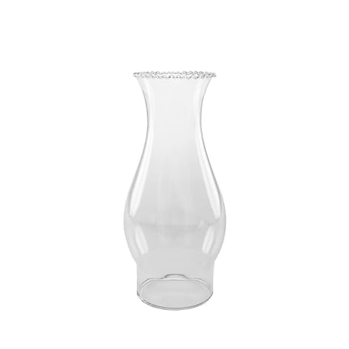 3" x 8.5" Clear Glass Oil Lamp Replacement Chimney - Crimp Top Design