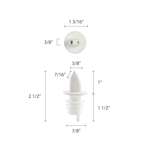 White Liquor Pourers 12 Pack Free-Flow Bottle Spouts for Bars & Home Use