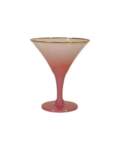 8 oz Pink Cocktail Glass with Gold Rim - Elegant Stemware for Parties