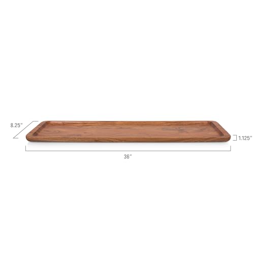 Picnic TIME Canapé Appetizer Serving Tray, Long Rectangular Charcuterie Board, Acacia Wood Cheese Board, Grazing Board (Acacia Wood)