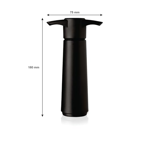 Vacuum Wine Saver Pump with 2 Reusable Bottle Stoppers - Black Wine Preserver