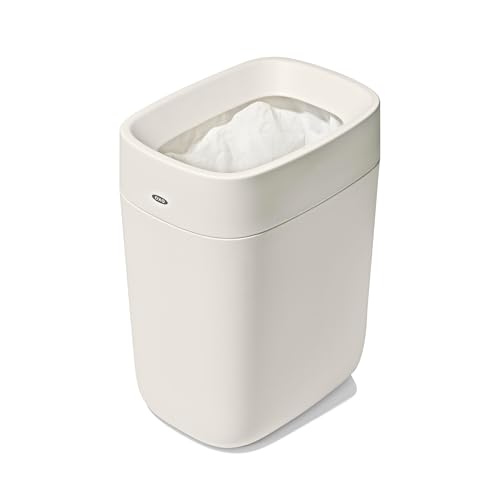 Compact 6L Bathroom Trash Can with Bag Concealer Rim - White