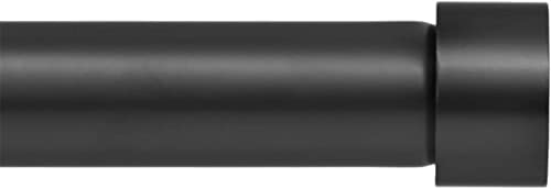 1-Inch Telescoping Curtain Rod 72 to 144 Inch with End Cap Finials, Black