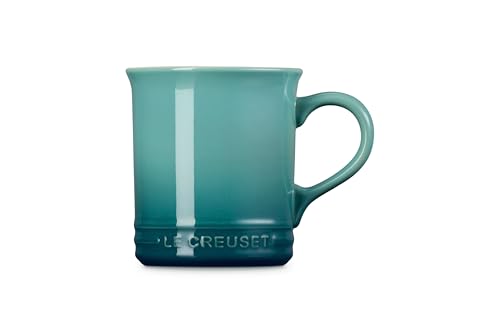 Stoneware Vancouver Coffee Mug, 14 oz, Gold Handle Riviera Blue