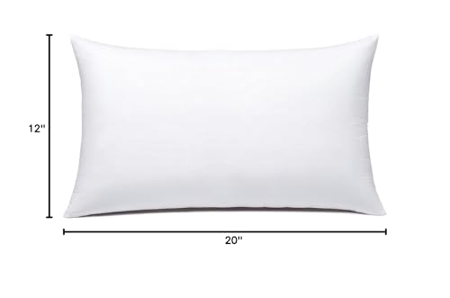 Hypoallergenic Rectangle Throw Pillow Insert - 12x20 Inch Lumbar Cushion