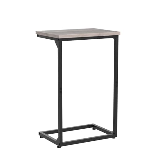 C-Shaped End Table Set of 2, Slim Sofa Side Table for Small Spaces