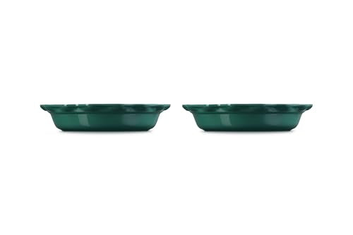 Le Creuset Stoneware Set of 2 Heritage Fluted Pie Dish, 9", Artichaut