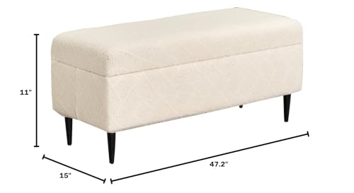 Large Stretch Ottoman Slipcover - Washable Beige Furniture Protector