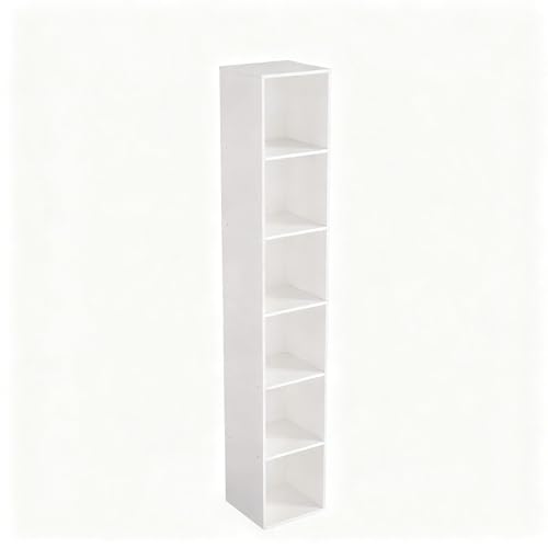 6-Cube Storage Organizer, Modern Freestanding White Bookshelf for Home