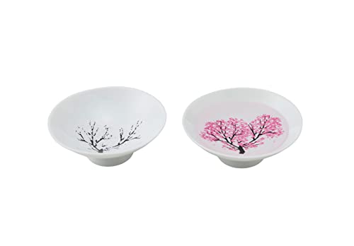 Japanese Cherry Blossom Color Changing Sake Cups (Pair) - Gifu Porcelain Gift Set
