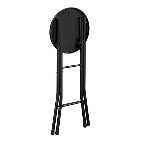 24-Inch Vinyl Padded Folding Stool - Black Portable Counter Stool