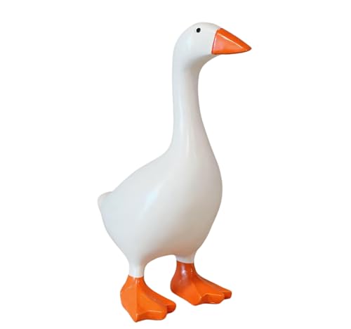 7-Inch Ceramic Desk Goose Statue, Decorative Mini Goose Figurine for Office
