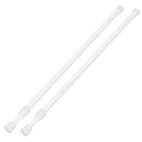 Adjustable Tension Curtain Rods 2-Pack, 15.7-28 Inch Small Spring Rods