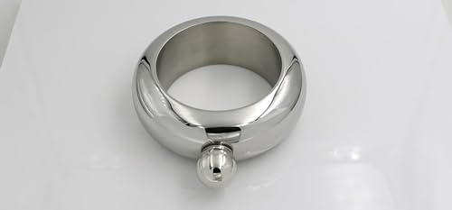 CNFLASK Silver 3.5oz Mirror Polished Stainless Steel Bracelet Flask with Funnel