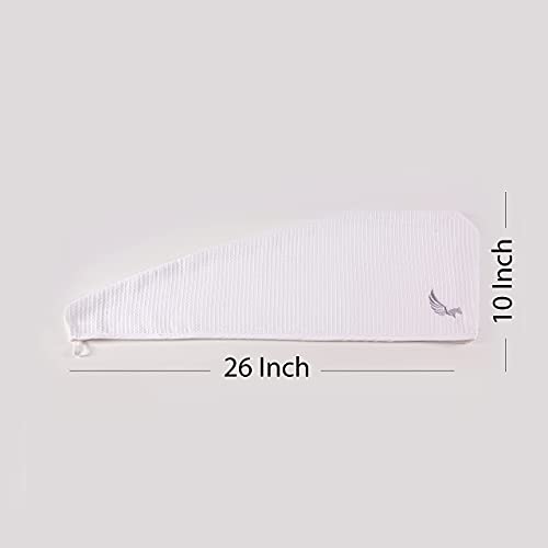 100% Turkish Cotton Hair Towel Wrap, Waffle Weave Turban for Curly Hair