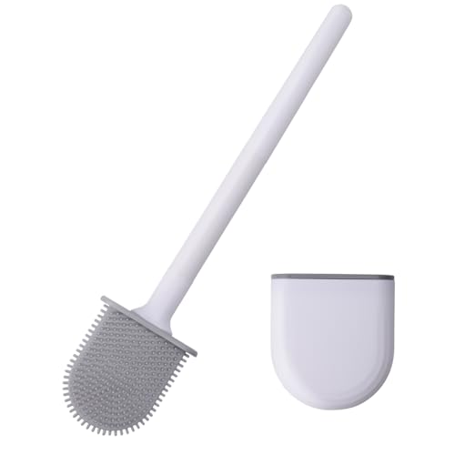 Wall-Mounted Silicone RV Toilet Brush and Holder Set - Anti-Drip Design