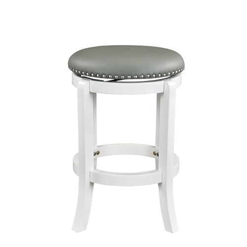 Boraam Cordova Counter Height Backless Swivel Kitchen Bar Stool - White Finish