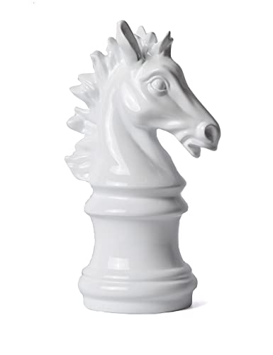NENBOLEC White Chess Knight Statue 10 Inch Modern Home Decor