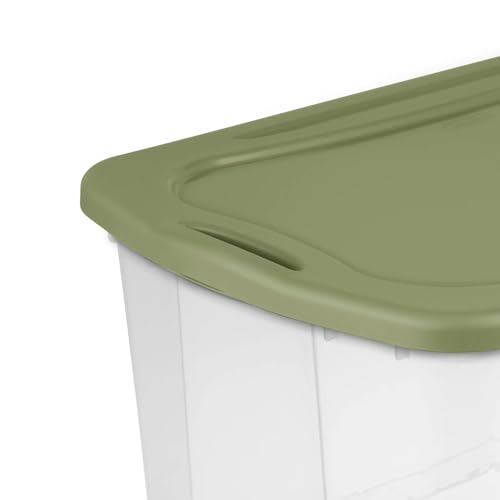70 Quart Stackable Storage Bin with Clear Base and Easy-Carry Handles