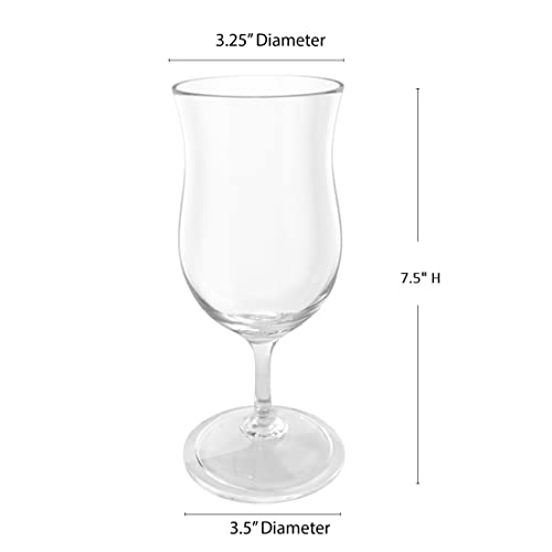 Lily's Home Clear Unbreakable Plastic Hurricane Glasses - Set of 4, 14 oz