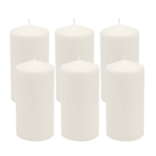 Unscented White Pillar Candles 3" x 6" - 65 Hour Burn Time (6 Pack)