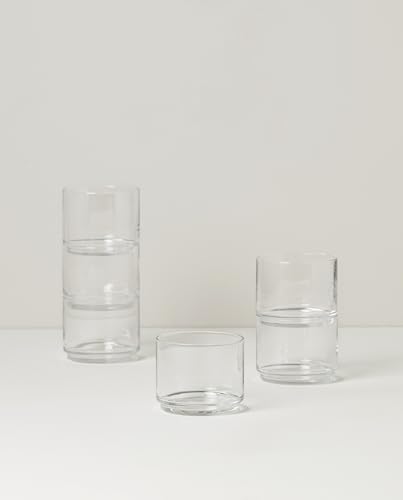 Lenox Tuscany Classics Stackable Short Highball Glasses Set of 6, Clear