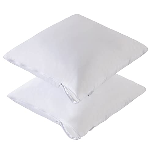 Waterproof 18x18 Pillow Protectors - Bamboo Viscose Featherproof Cover (2 Pack)