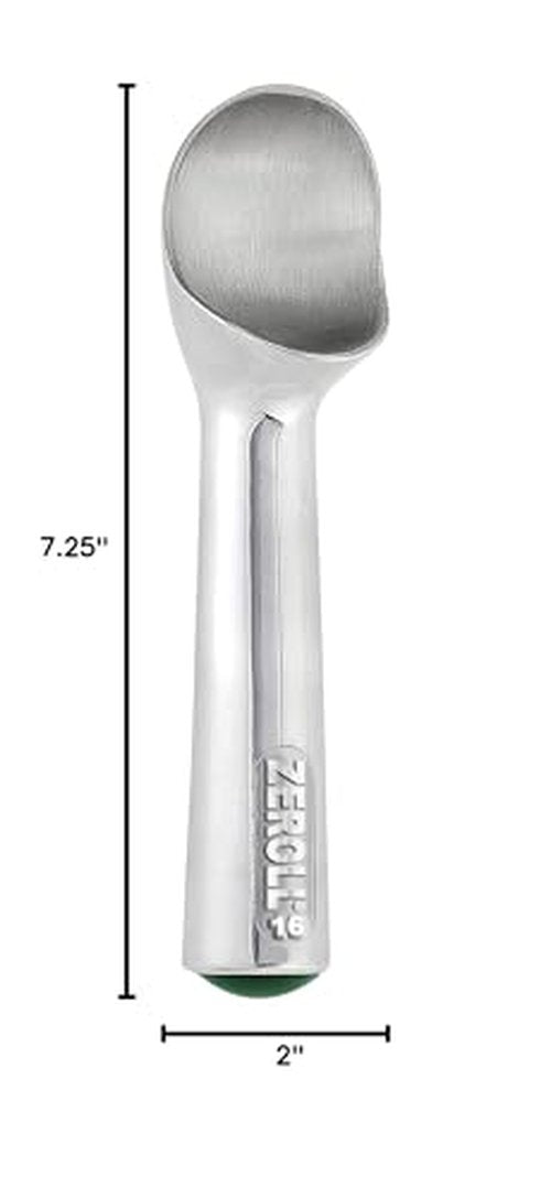 Zeroll Original Ice Cream Scoop Unique Liquid Filled Heat Conductive Handle Simple One Piece Aluminum Design Easy Release Made in USA, 2.5-Ounce, Silver